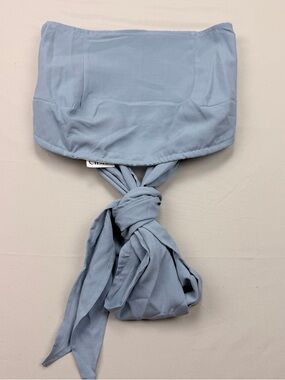 Cider Women's Shirred Back Tie Front Bandeau Cropped Top,  Blue, NWT